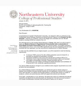 高托福梦圆美国东北大学!