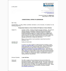 新西兰奥克兰大学舞蹈专业录取