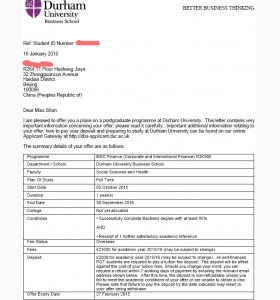 普通211院校生被英国名校会计金融录取