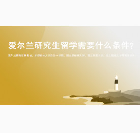 爱尔兰研究生留学需要什么条件？绵阳华通留学