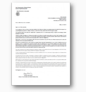 无面试，顺利申请到米兰理工建筑硕士