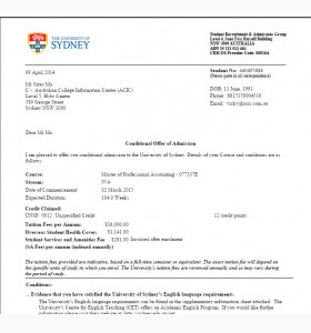金融本科应届生成功申请悉尼大学会计硕士