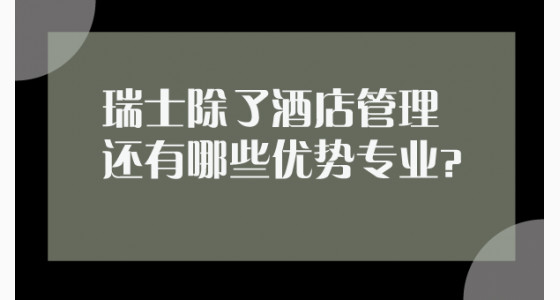 瑞士除了酒店管理还有哪些优势专业？